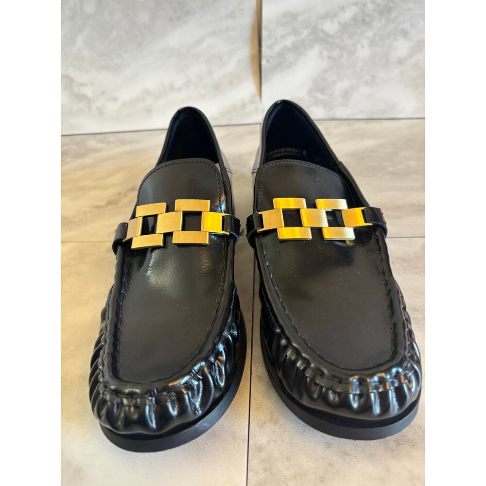 Mango Mng Women’s Metallic Detail Leather Shoes Round Toe Size 8.5 New View 2